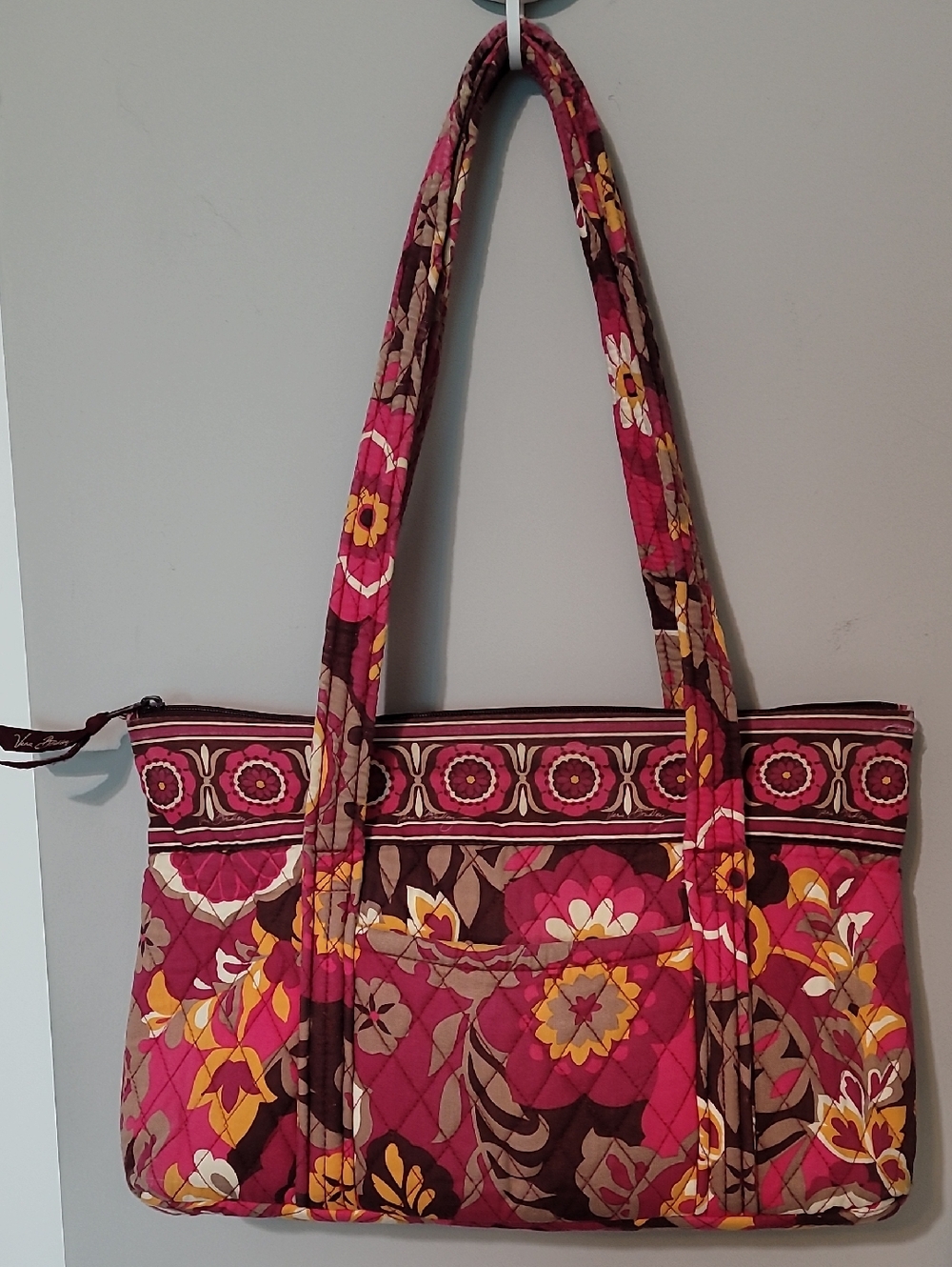 Vera Bradley Quilted Pink Floral Tote Handbag